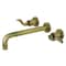 Kingston Brass Roman Tub Faucet, Antique Brass, Wall Mount KS8023DFL - alternate 1